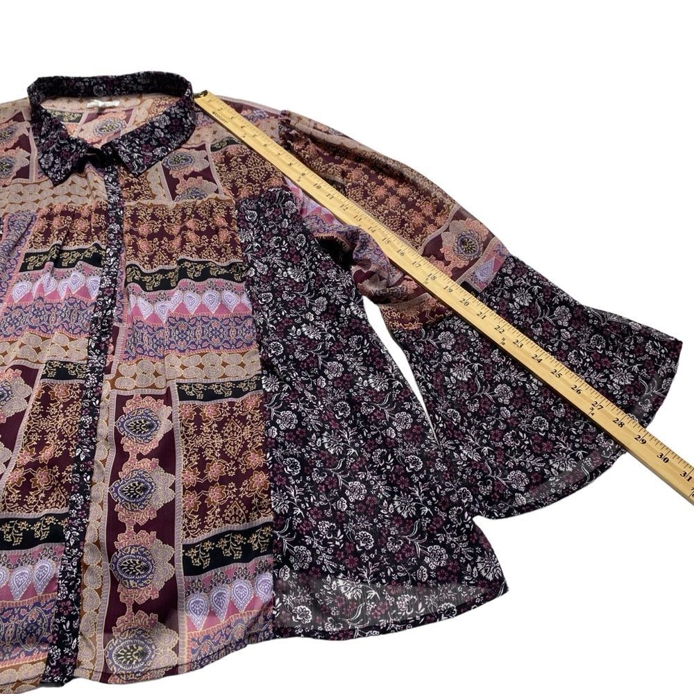 Maurices Bohemian Button Front Patchwork Peasant … - image 7